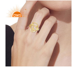 Bague en argent plaqué or pour hommes, création de bijoux en pierre précieuse, Labradorite naturelle, vente en gros - Product Image 5