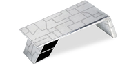 Table basse en aluminium pour avion, design d'aile, avec rangement, meubles d'aviation modernes