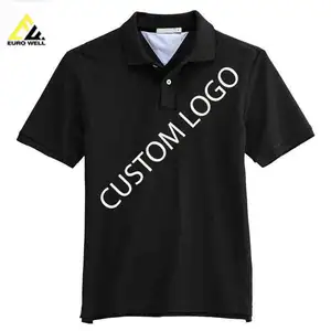Camiseta polo casual masculina 100% algodão, roupa de golfe com design sólido respirável, anti-encolhimento e com traços piscantes de EL