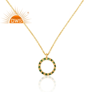 Collier pendentif en argent sterling 925 avec zircon vert naturel, bijoux personnalisés pour femme, cadeau pour elle - Product Image 2
