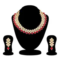 Wholesale indian jewellery kundan Polki Necklace Set Navratna Kundan Meena polki Set for womens
