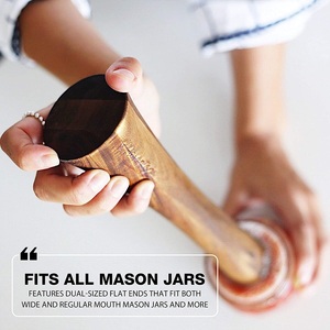 NJ Durable 10-Inch Brown Wooden Eco-Friendly Mojito Muddler Cocktail Masher for Muddled Fruit Mint Lime Lemon Herb Accessoires - Product Image 5