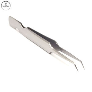 Pinzas de lujo para extensiones de pestañas, de acero inoxidable, embalaje privado personalizado y calidad profesional con logotipo - Product Image 5