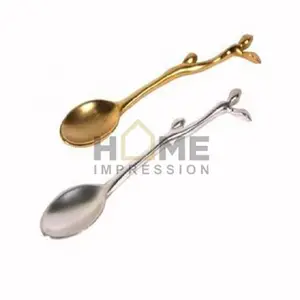 金银勺子豪华独特餐具现代和花式勺子