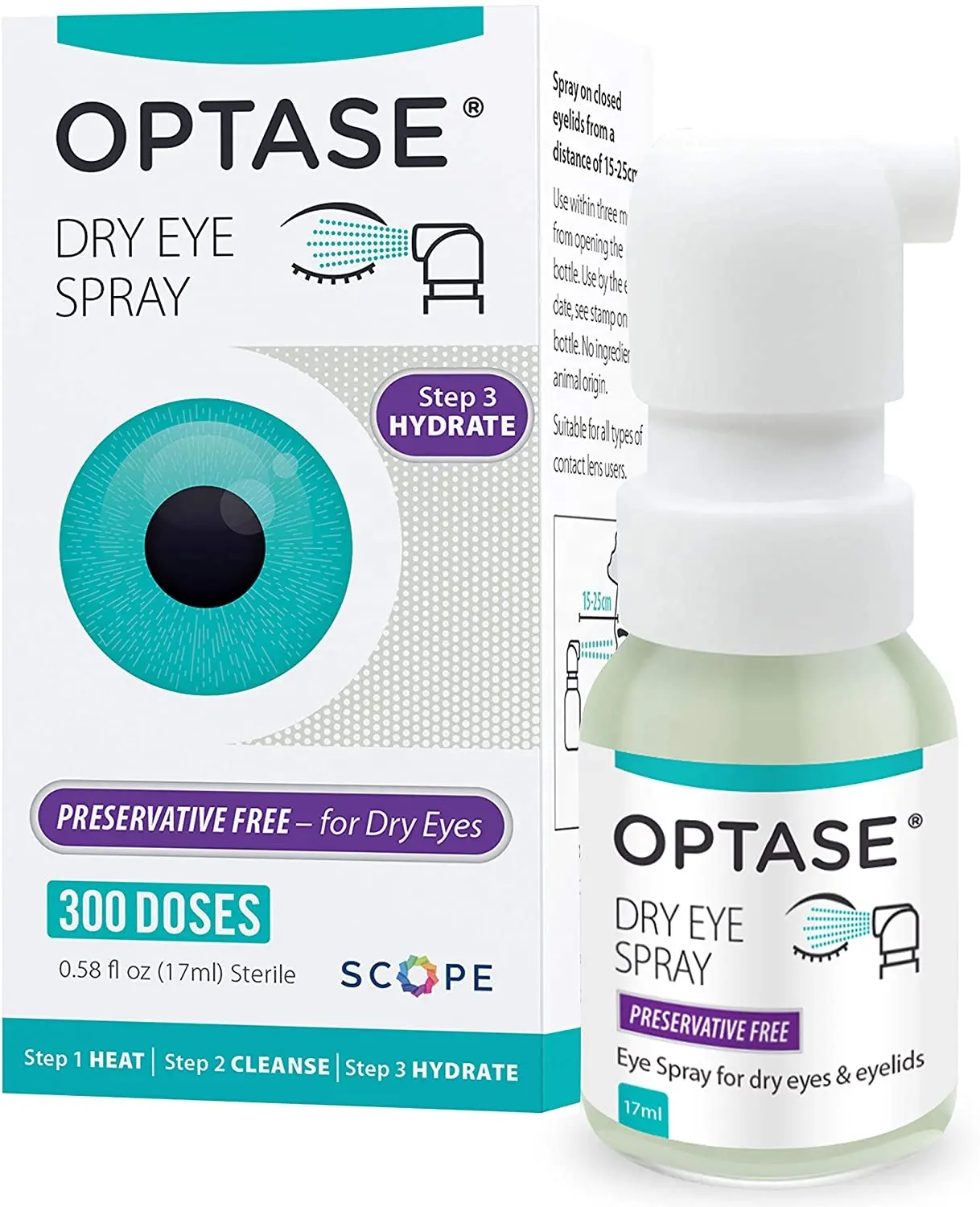 Optase Dry Eye Spray Preservative Free -17ml Redness And Irritation Relief, Eye Moisturizing Spray