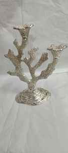 Portavelas de 2 brazos de metal con forma de árbol de aluminio para el hogar, restaurante, hotel o boda con fines decorativos - Product Image 3