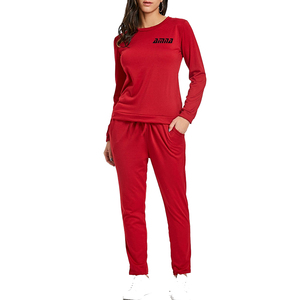 Chándal cómodo con cuello redondo para mujer, chándal de manga larga, nuevo estilo, 2020 - Product Image 2