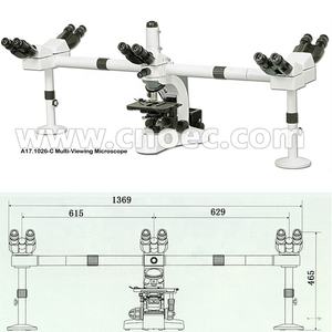 OPTO-EDU A17.1026-C 1000倍 5ポジション多視野生物顕微鏡 5人同時観察 CE認証 ハロゲン 3年保証 - Product Image 4