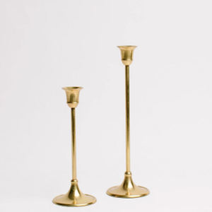 Bougeoir conique rond en laiton doré, chandelier - Product Image 1