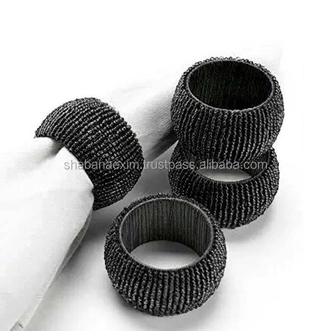 Customized Napkin Rings for Gift Handcrafted Wedding Party Flower Metal Ring Hotel Table Napkin Holders