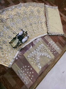Lehenga pakistanais et indien de créateur avec miroirs dorés, Lehenga en filet doré, tenue de soirée, Choli, robe tendance 2022 - Product Image 3