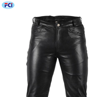 Herren Business Slim Fit Stretchy Schwarz Kunstleder hose Männlich Elastisch Enge Hose PU Leder Glänzende Hose