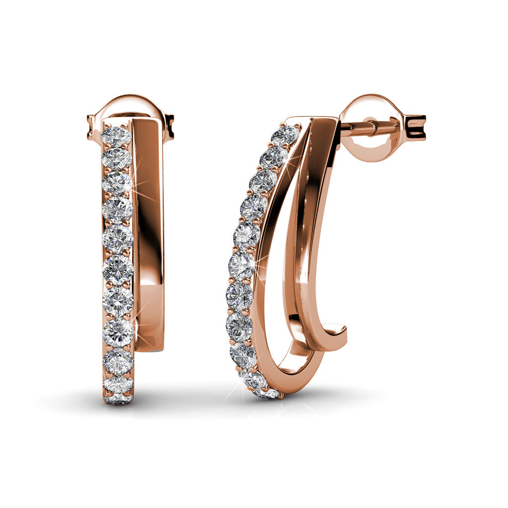 Brass 18k Rose Gold Plated Women Earrings