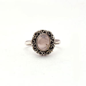 Elegant Natural Rose Quartz Gemstone Sterling Silver Ring, Handmade Bezel Set Pink Gemstone Ring For Wholesale Suppliers - Product Image 1