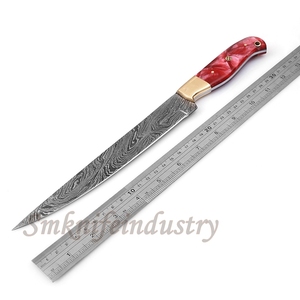New Custom Hand Forged Damascus Fillet Fishing knife With leather Sheath cover (smk1598) - Product Image 5