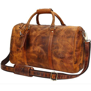 High Quality Genuine Leather Brown Keven Impex RFID Fashion Outdoor Spinner Luggage <b>Bags</b> <b>Travel</b> Weekender Overnight Gym Zipper - Product Image 4