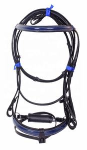 Premium Black Eco Leather Horse Bridle Set Patent Noseband & Brow Band Produtos de qualidade do cavalo de um fornecedor confiável - Product Image 2