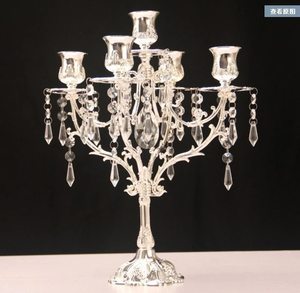 Factory Modern Metal <b>Candle</b> Holder 5 Arms <b>Crystal</b> Candelabra for Wedding Table Centerpieces - Product Image 2