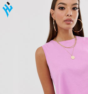 OEM personalizado de las mujeres de la moda 100% algodón Top sin mangas camiseta para las mujeres | Fitness Mujer sin mangas Mujer parte superior del tanque - Product Image 2