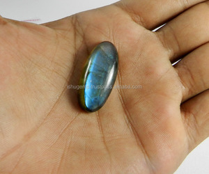 15x33mm Piedra preciosa labradorita natural Gris Azul Fuego Oval Cabujón 7.0gms Piedras para joyería - Product Image 3