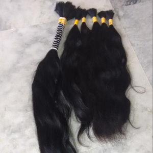 Cabello humano Remy 100% virgen indio sin procesar, la mejor calidad, cabello humano Remy sin procesar a granel - Product Image 1