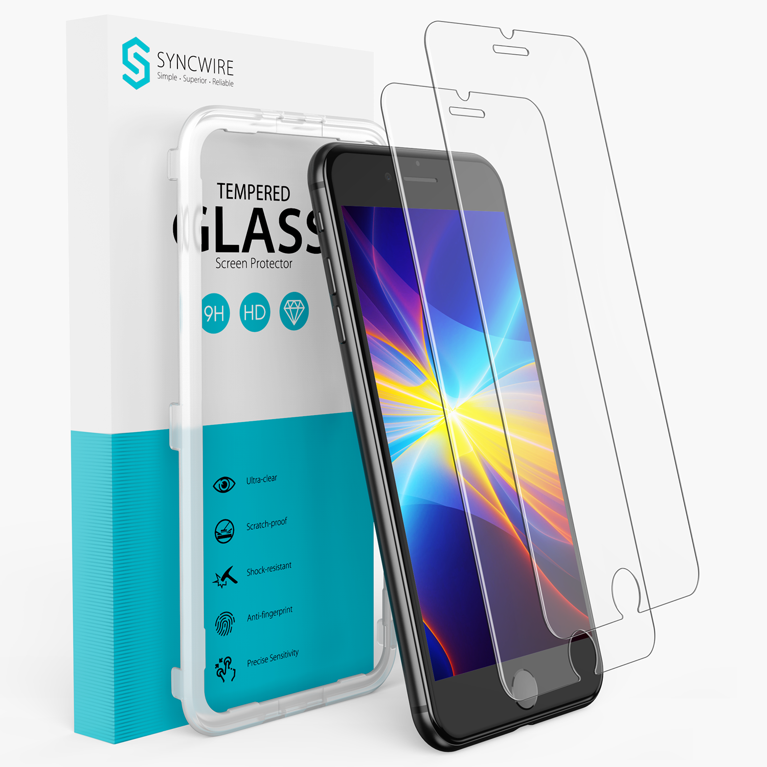 Tempered Glass Film X Xr Xs Max Screen Protector 2 PACK Clear 2 5D 9H 0 3mm for iPhone 8 Plus / 7 Plus
