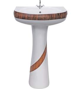 Pierre sanitaire en céramique sanitaire 9003 Lavabo avec piédestal 550x400mm pour salle de bain. - Product Image 4