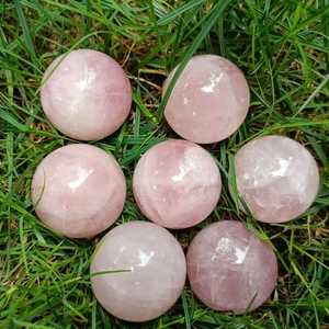 Wholesale Premium Quality Rose Quartz <b>Crystal</b> <b>Spheres</b> Natural Pink Feng Shui Love Theme Ball ROSE QUARTZ GEMSTONE BALL - Product Image 2