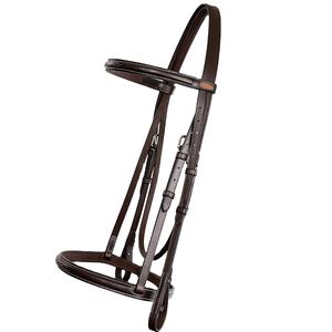 Brida anatómica de doma occidental personalizable con banda nasal de carreras de cuero acolchado suave y características de manivela - Product Image 1