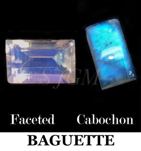 หินมูนสโตนสีรุ้งธรรมชาติแบบ7X14mm