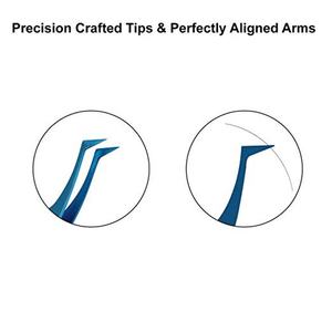 Pince à épiler professionnelle d'extension de cils de Volume 6D outils de beauté en acier inoxydable à 45 degrés enduits de titane bleu - Product Image 2