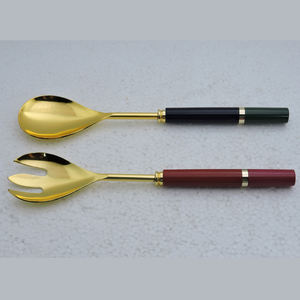 Serveur à salade manche en résine et acier inoxydable outils à main à salade de haute qualité Serveur à salade pour magasin général Cuillères de service Mélange - Product Image 4