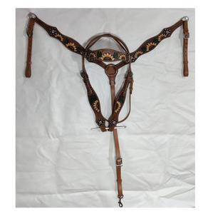 Headstalls en cuir noir occidental bling avec le montage de boucle en laiton OEM & ODM bienvenue headstall en cuir occidental dans le prix économique - Product Image 3