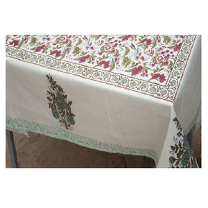 Bloc de Table en coton indien, 6 ou 8 places, motif Floral, fait à la main, base blanche, nappe, nouveauté - Product Image 1