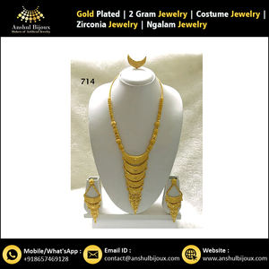Conjunto de collar y joyería bañados en oro africano de último diseño - Product Image 6