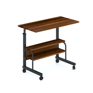 Nuovo prodotto 2022 supporto e scrivania per Laptop in legno portatile con ruote bloccabili con tavolo da studio con ripiani regolabili in altezza
