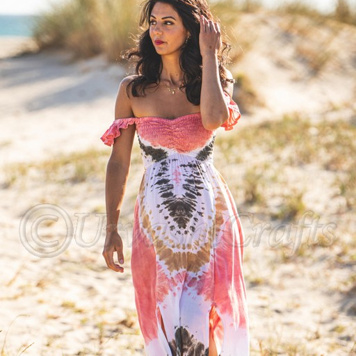 sexy beach party dress New Fashion O-Neck Short Sleeve High Waist Slim Dress Fashion Beach Pa –  Mega Mart Center main image 0
