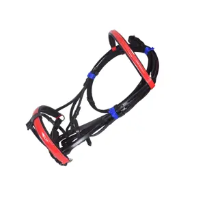 Hot Selling Durable Horse <b>Bridle</b> Set Colorful Patent Leather Noseband & Brow Band Black Leather Build Horse Attachment - Product Image 1