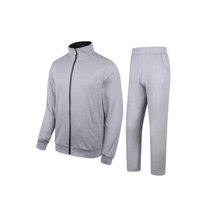 Custom Logo Men's Front Zip Winter Sports Tracksuit Men's Casual Full Zip Sweatsuit - Product Image 5