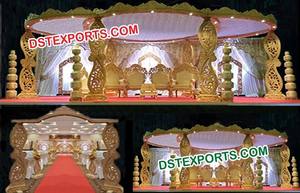 <b>Wooden</b> Double Pole Wedding <b>Butterfly</b> Mandap Antique <b>Wooden</b> Hand Carved Wedding Mandap Royal <b>Butterfly</b> Double Pole Wedding Mandap - Product Image 5