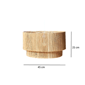 Glovimex Abat-jour en jute, éclairage vintage moderne, économie d'énergie, décoration intérieure, lampe de chevet, cadre d'abat-jour pour la maison, le bureau - Product Image 2