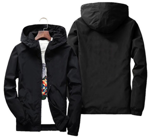 Chaqueta cortavientos de verano informal de alta calidad para hombre, prendas de vestir transpirables a prueba de viento, capucha de talla grande con cierre de cremallera - Product Image 4