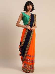 Bollywood Designer Saree Designer Miroir Travail Fleur Conception Tissu De Soie Doux Impression Numérique Marron Couleur Sari avec Blouse Inde Alphanumero - Product Image 3