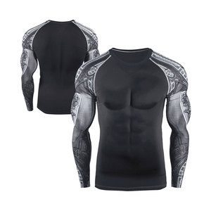 Ropa Deportiva de manga larga para hombre, protector de sarpullido para gimnasio, personalizada, venta al por mayor - Product Image 4