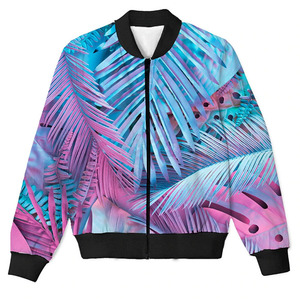 Custom Designed Adult Unisex Bomber <b>Jacket</b> Stand Collar Zipper Closure Sublimated Print Casual Style Waterproof Cotton Windproof - Product Image 2