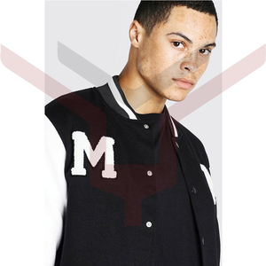 Chaqueta Universitaria de Alta Calidad con Diseño de Parche Bordado Personalizado, Chaqueta de Béisbol de Lana y Cuero para Equipos y Escuelas - Product Image 1