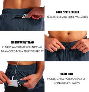 Shorts de sport avec poches pour hommes, séchage rapide, entraînement, gymnastique - Product Image 5