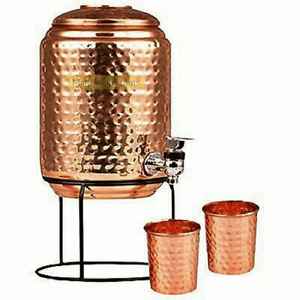 Wholesale Copper <b>Water</b> <b>Dispenser</b> 100% Pure Handmade Hammered <b>Water</b> Pot 4Ltr to 16 Ltr Natural Ayurvedic Healing Storage Tank - Product Image 5