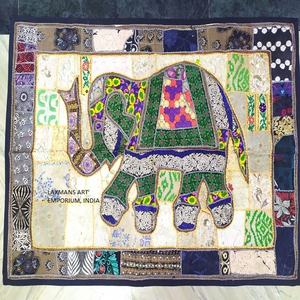 ผ้าแขวนผนังลายช้างแบบอินเดีย งานปะติดผ้าฝ้ายหลากสีสไตล์อาร์ตเดโค สำหรับตกแต่งบ้าน ขายส่ง - Product Image 2