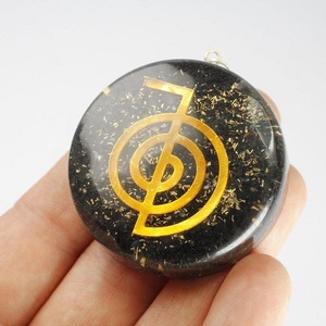 Pendentif en Orgonite de Chakra, pierre précieuse noire, vente en gros, - Product Image 2